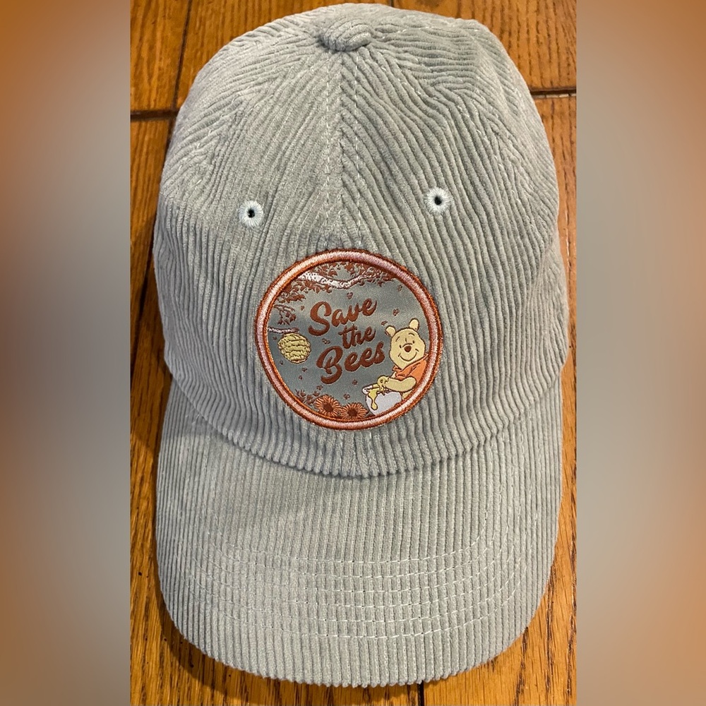 EUC Disney Parks Save the Bees, Sage green corduroy adjustable hat, UNISEX